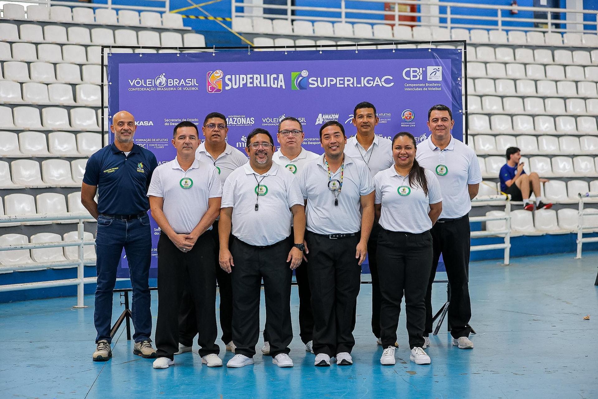 Arbitragem oficial reunida na Arena da Etapa Norte da Superliga C 2026