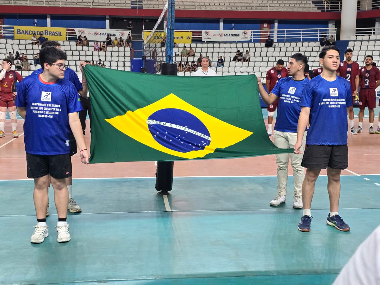 Equipe masculina da A.A. Nilton Lins/AM no segundo dia da Superliga C 2026 em Manaus