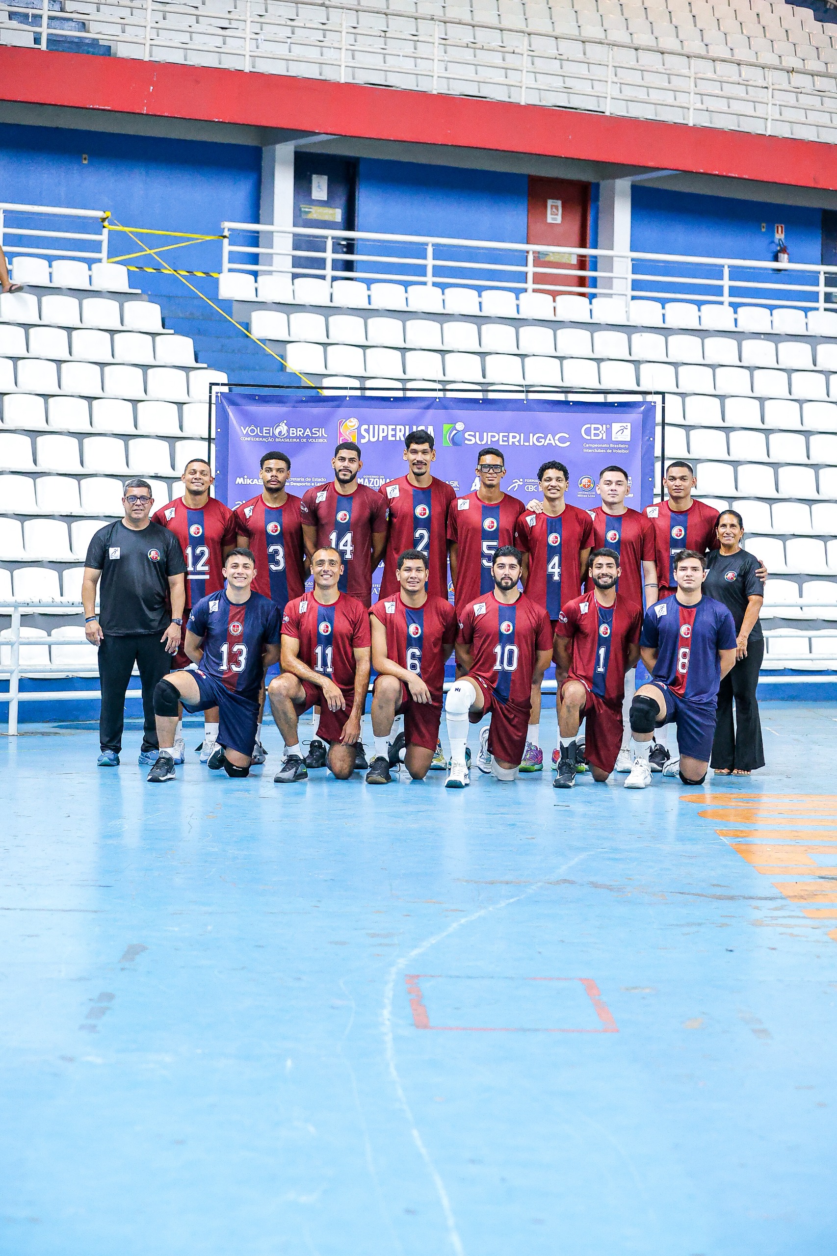 Ação masculina da A.A. Nilton Lins/AM durante a Superliga C 2026 em Manaus