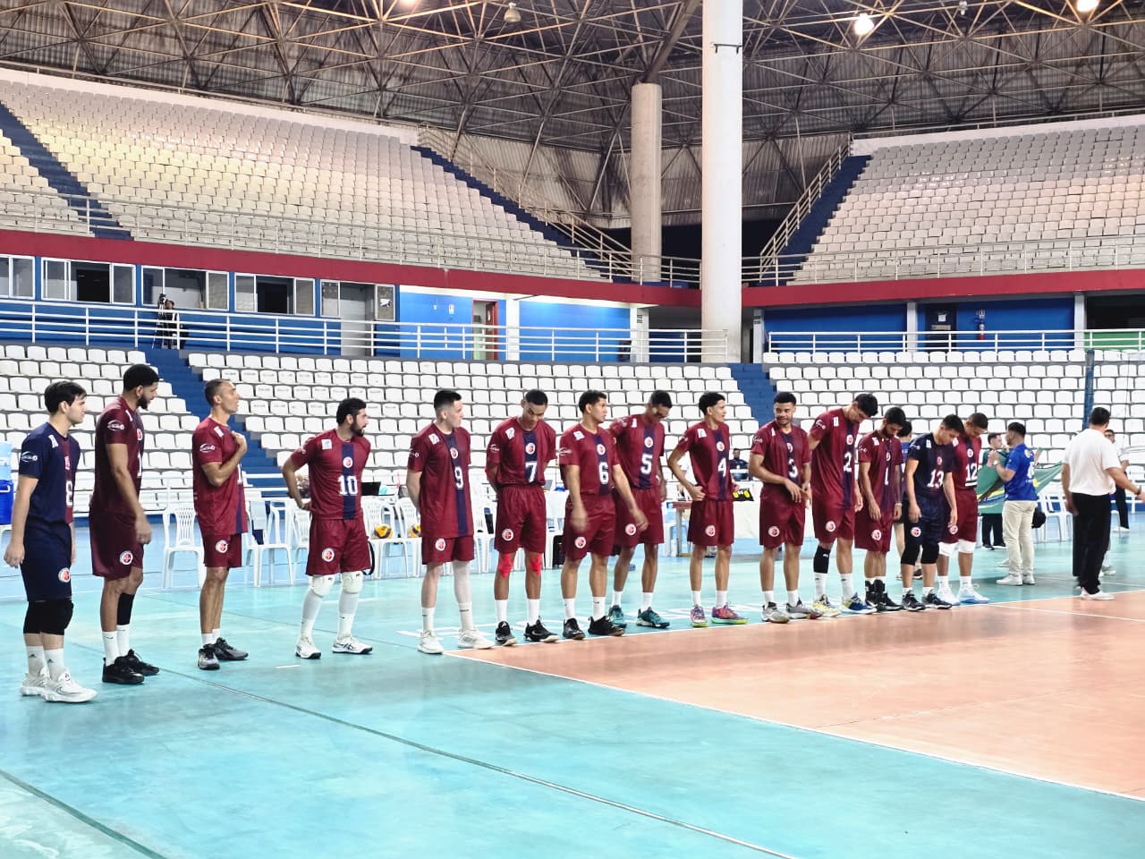Equipe masculina da A.A. Nilton Lins/AM no segundo dia da Superliga C 2026 em Manaus